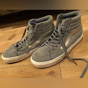 VANS Filmore Hi Suede High-Top Sneakers Women’s Sz10 Blue Silver Metallic
